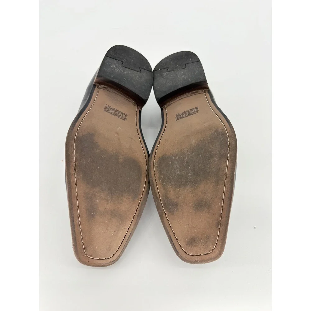 Johnston & Murphy Leather Bit Loafers Mens 10.5M Black Dress Shoes‎ Slip On
